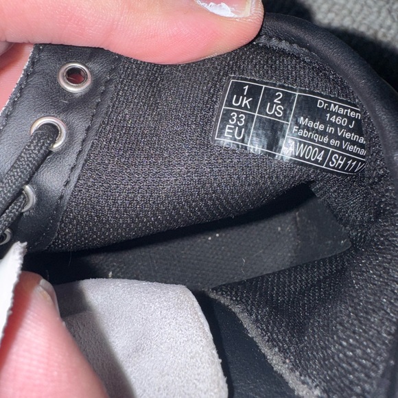 Dr. Martens Kids Zavala J White Leather Combat Boots Side Zip Girls Size 2 - Picture 7 of 7